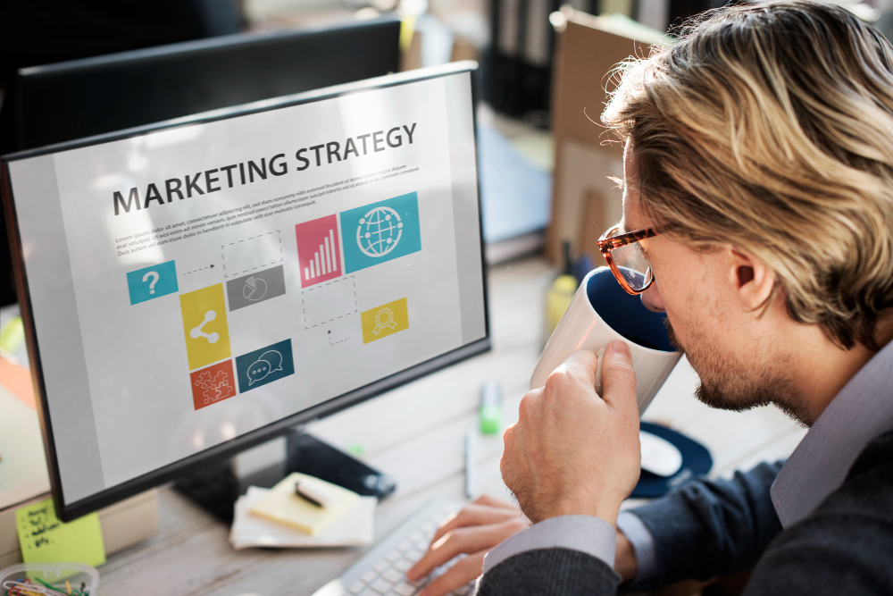 SEO specialist working on marketing strategy